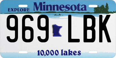 MN license plate 969LBK