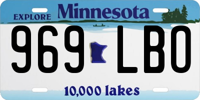 MN license plate 969LBO