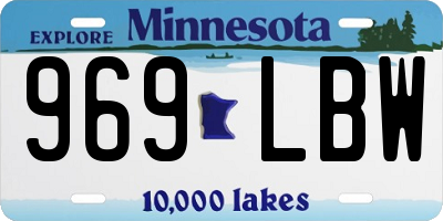 MN license plate 969LBW