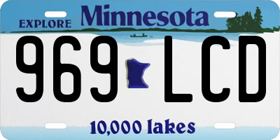 MN license plate 969LCD