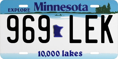 MN license plate 969LEK