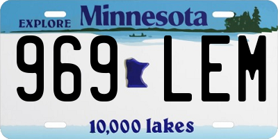 MN license plate 969LEM