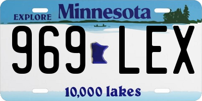 MN license plate 969LEX