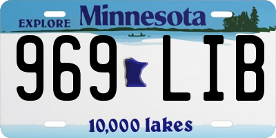MN license plate 969LIB