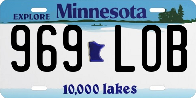 MN license plate 969LOB