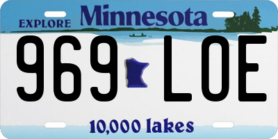 MN license plate 969LOE