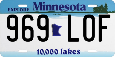 MN license plate 969LOF