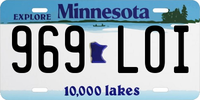 MN license plate 969LOI