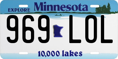 MN license plate 969LOL