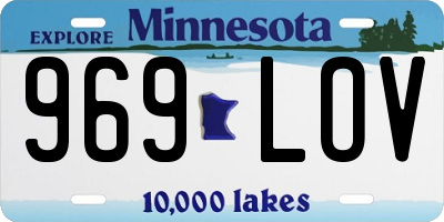 MN license plate 969LOV