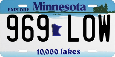 MN license plate 969LOW