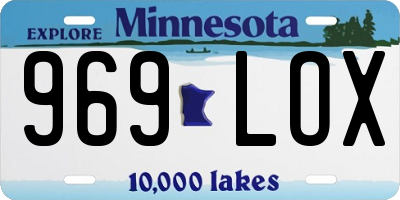 MN license plate 969LOX