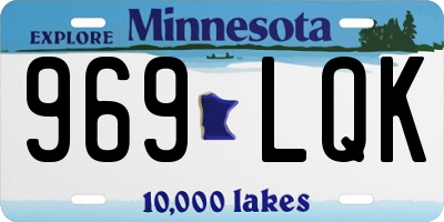MN license plate 969LQK
