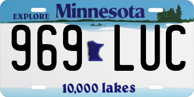 MN license plate 969LUC