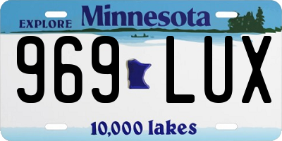 MN license plate 969LUX
