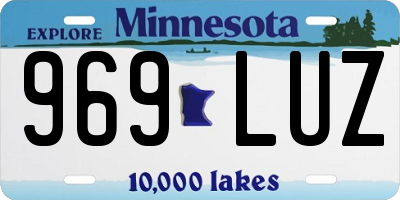 MN license plate 969LUZ
