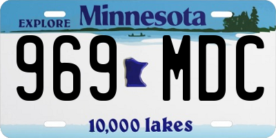 MN license plate 969MDC