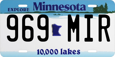 MN license plate 969MIR