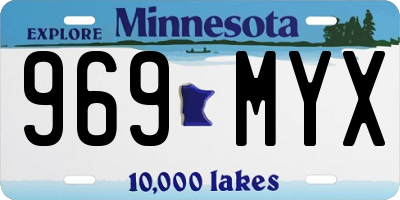MN license plate 969MYX