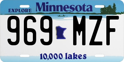 MN license plate 969MZF