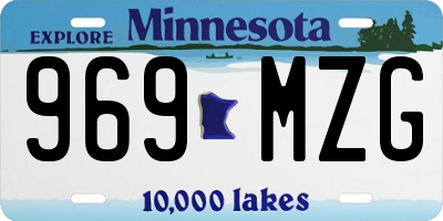 MN license plate 969MZG