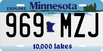 MN license plate 969MZJ