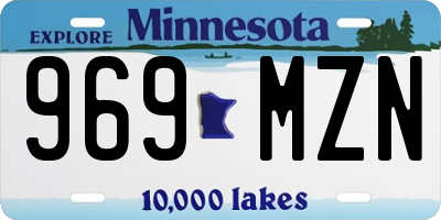 MN license plate 969MZN