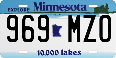 MN license plate 969MZO