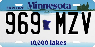 MN license plate 969MZV