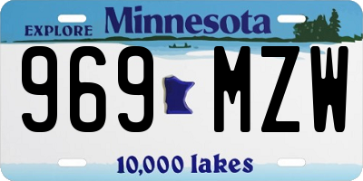 MN license plate 969MZW