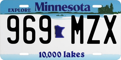 MN license plate 969MZX