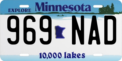 MN license plate 969NAD