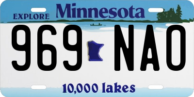 MN license plate 969NAO