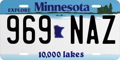 MN license plate 969NAZ