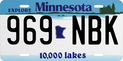 MN license plate 969NBK