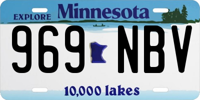 MN license plate 969NBV