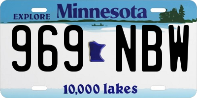 MN license plate 969NBW