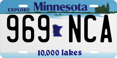 MN license plate 969NCA