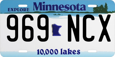 MN license plate 969NCX