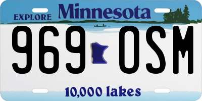 MN license plate 969OSM