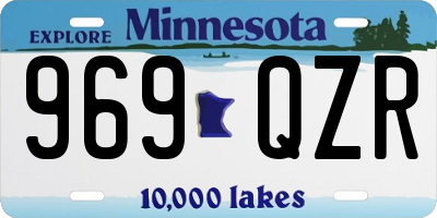 MN license plate 969QZR