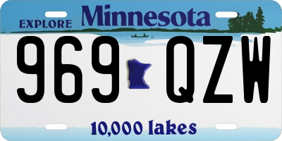 MN license plate 969QZW
