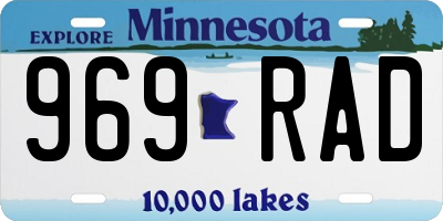 MN license plate 969RAD