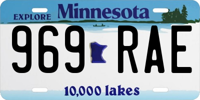 MN license plate 969RAE