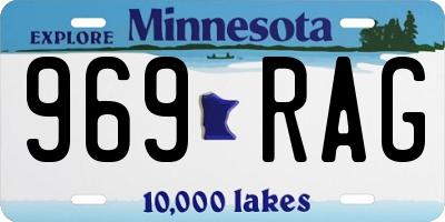 MN license plate 969RAG