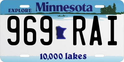 MN license plate 969RAI