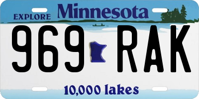 MN license plate 969RAK