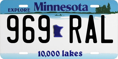MN license plate 969RAL
