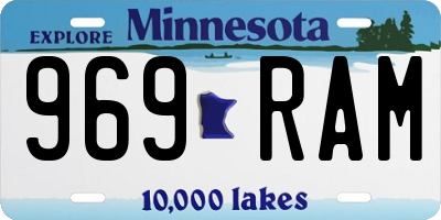 MN license plate 969RAM