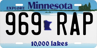 MN license plate 969RAP